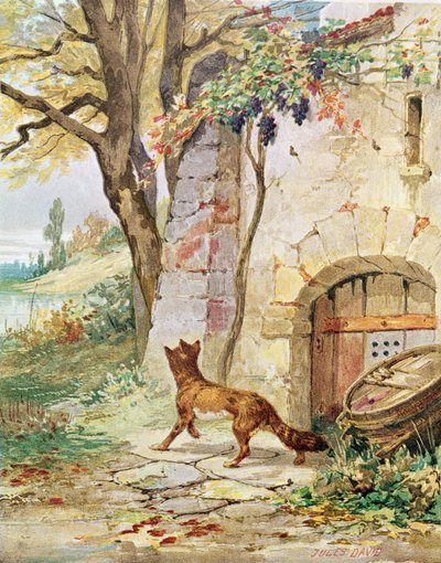 The Fox and the Grapes, illustration for 
